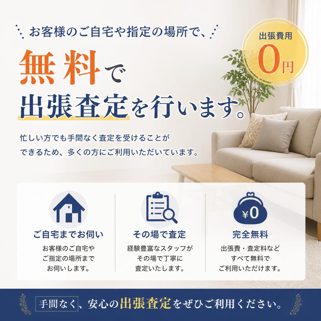 無料出張査定で手間いらず